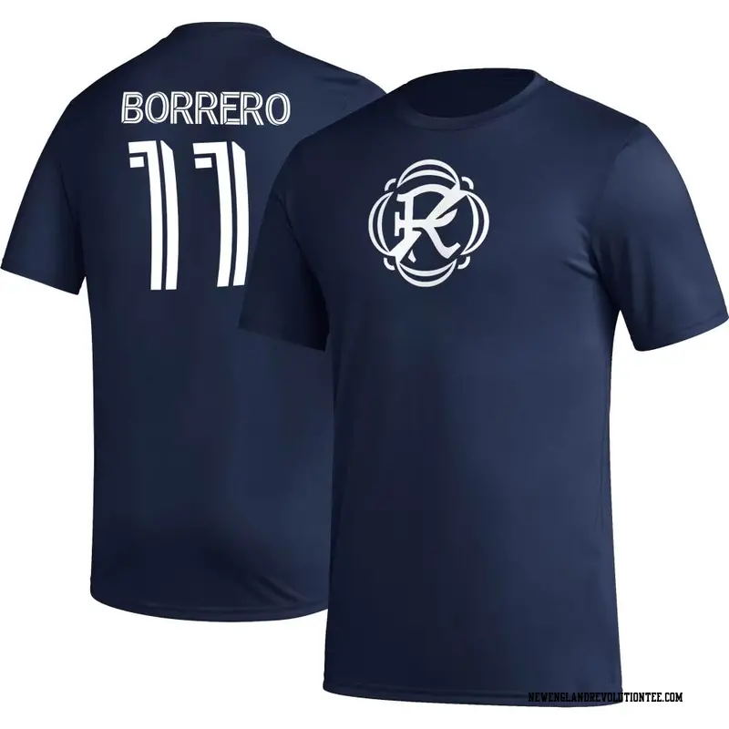 Men's New England Revolution ＃11 Dylan Borrero Navy Name & Number Icon T-Shirt